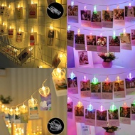 LED Photo Clip String Lights 1.5M 10-Light 3M 20-Light Flashing Option ABS Material For Photo T8B3