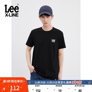 Lee XLINE22新款标准版圆领logo印花多色男短袖T恤 LMT0000814LE 黑色（白logo） L