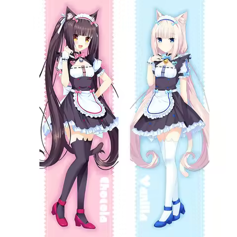 Anime Chocola Vanilla NEKOPARA Dakimakura Hugging Body Pillow Case Otaku Fullbody Pillow Cover Home 