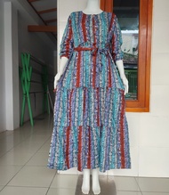 gamis tile mix brokat model susun empat/ dress tulle kombinasi brokat mewah/ gaun pesta premium