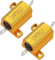 uxcell 2 Pcs Aluminum Case Resistor 10W 50 Ohm Wirewound for LED Converter with Rod Post 10W50RJ