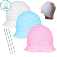 GentleHappy Hair Coloring Highlighting Cap Reusable Silicone Highlight Cap Pull Through Caps For Hai