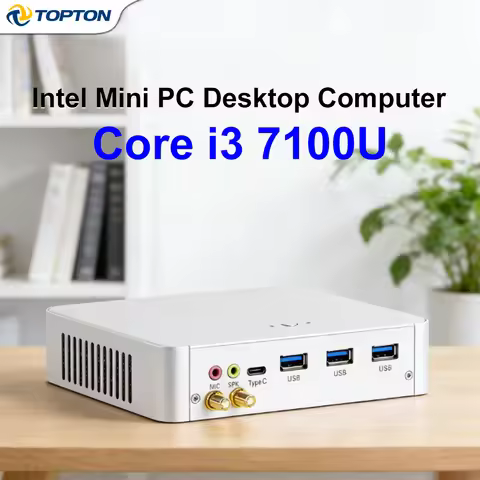 Topton F3 Mini Desktop Computer, Intel Core i3 7100U Processor, Windows 11 Pro WiFi , Solid Metal Mi