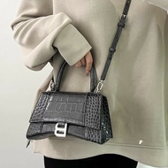 巴黎世家balenciaga Hourglass煙灰色鱷魚紋沙漏包 S號