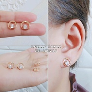 Anting Giwang Titanium Wanita Lingkar Permata Satu