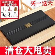 Dulang Teh Batu Emas Hitam Sekeping untuk Kegunaan Rumah, Koleksi 5 Semulajadi Mudah, Meja Teh Batu 