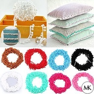 MK 5 yards white ball pom pom ribbon lace trim baby dolls clothes household pillow curtain lace