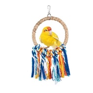 Colorful Bird Toy Parrot Swing Toy Hanging Rings Cage Stand Frame Cockatiel Budgie Hanging Hammock
