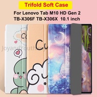Lenovo Tab M10 HD Gen 2 Soft Casing TB-X306F TB-X306X 10.1 inch Flip Cover Stand Magnetic Cartoon Tablet Case