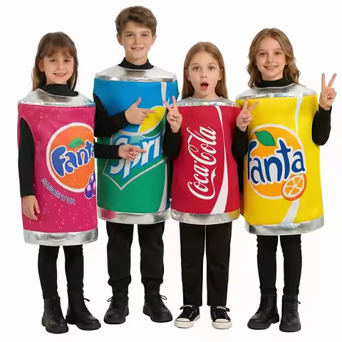 Unisex Grape Fruit Juice Cosplay Boys Orange Can Fancy Dress Up Girls Soft Soda Drinks Halloween Cos