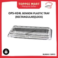 H-24L  Sushi /Cake TRAY ±50pcs (Lock) Bakery Disposable  Food Tray Bekas Makanan H24L