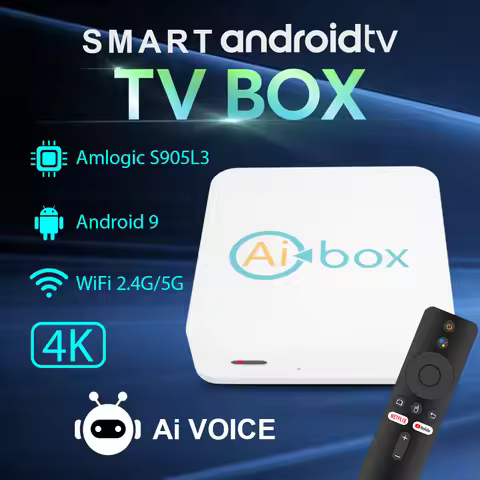 AI BOX Android TV Box Quad Core Android9.0 BT 2GB 8GB Storage 2.4G/5G WiFi 4K HD Media Player Smart 