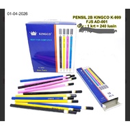 Kingko K999 2B Pencil - Solid Black Exam & Drawing Pencil (1 Pack of 12 Pcs)