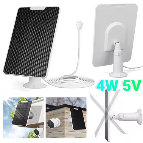 4W 5V Solar Panel For Google Nest Cam Outdoor Security Cameras IP65 Waterproof Monocrystalline Solar