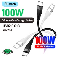 Elough 0.25M 0.5M PD100W Short Type C Cable Silicone USB C To Type C Fast Charging Cable Power Bank 