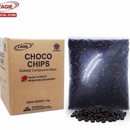 Lagie chocolate chips 3 kg choco chip/ 1 round lagie 3 kg