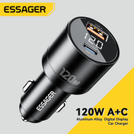 Essager 120W USB Type C A+C Car Charger PD100W QC3.0 Fast Charge Phone Car Charger For Laptop iPhone