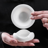 Tea Drain Tea Filter White Porcelain Tea Filter Mesh Tea Water Separation Tea Separator Ceramic Tea 