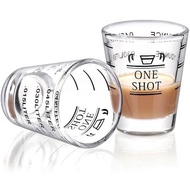 Gelas Kopi Kaca Bulat Borosilicate Ukuran Double Shot Espresso Unik Kapasitas 60ML Gelas Takar Ukur