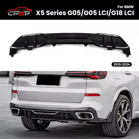 Real Dry Carbon Fiber Rear Diffuser Bumper Lip Splitter For BMW X5 G05/G05 LCI/G18 LCI MP Style 2019