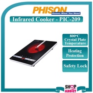 Phison 1 Burner Induction Cooker Infrared Electric Stove Counter Top PIC-209 Dapur Elektrik Inframerah 1 Penunu/Pembekar