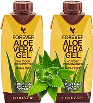 Forever Living Aloe Vera Gel® Minis (330mL/11.15oz Each) 99.7% Pure Inner Leaf Aloe Vera Gel, No Added Preservatives. Gluten-Free (Pack of 2)