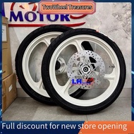 Y15ZR Y16ZR Sport Rim Enkei 3 Batang White Tyre Emax 709017 x2pc Disc Disc Full Set