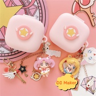 For Shokz OpenFit Air Case Cartoon Sailor Moon Keychain Pendant Shokz OpenFit Air Cute Ring Lanyard 