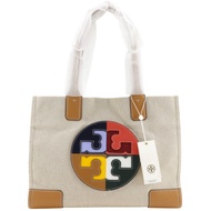 Tory Burch Ella 撞色 Logo 手提包，顏色x 皮革，米色，單肩包/手提包，A4 尺寸，磁扣，女士款 [二手]