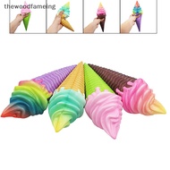 hewoodfameing 1PC Simulation Stress Relief Funny Xmas Gift Toy For Kids Squishies Colorful Ice Cream Squishy Slow Rising Soft Creative Squeeze Toy EN