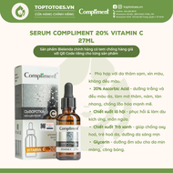 Serum Compliment 20% Vitamin C dưỡng trắng mờ thâm căng bóng da - 27ml