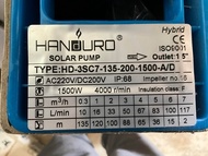 ปั๊มน้ำบาดาลโซล่าเซลล์ Handuro AC/DC Hybrid 750w 1100w 1500w 2200w ปั๊มโซล่าเซลล์ผสมไฟอัตโนมัติ ปั๊มบัสเลส ปั๊มบาดาลโซล่าเซลล์ ซับเมอร์ส 2 ระบบ แฮนดูโร่