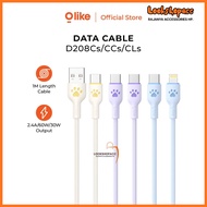 OLIKE D208Cs USB-A to Type-C Data Cable 2.4A / D208CCs Type-C to Type-C 60W / D208CLsType-C to Light
