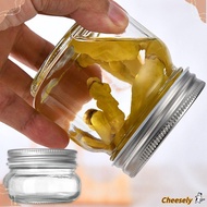 CHEESELY Glass Canning Jars, Microwave Safe Round Transparent Mason Jars with Sliver Lids, with Regu