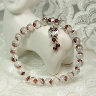 手鍊 紅幽靈 金字塔 水晶 紅石榴石 925銀飾 貓頭鷹 手珠 寶石