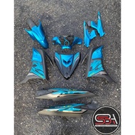 COVERSET YAMAHA ORIGINAL SIAP TAMPAL LC135 LC V7 METALIC CYAN CM6 STRIPE A CLASS HONG LEONG YAMAHA H