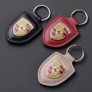 PU Leather Car Keychain Key Ring for  Boxster Cayman Cayenne 911 Macan Panamera Accessories Car Styl