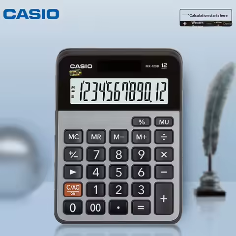 Casio MX-120B Business Office Solar Large Key Calculator for Finance, HR, Banking, Supermarket, Stat