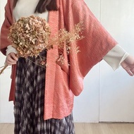 日本製和風紋理光澤感紅色古著羽織和服外套