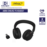 Jabra Evolve2 75 MS PC Wireless Headset with 8-Microphone Technology - Dual Foam Stereo Headphones w
