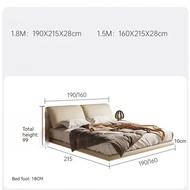 HOMIE LIFE floating เตียงนอน 6 ฟุต leather เตียงนอนหรูหรา bedroom wedding bed solid wood H37
