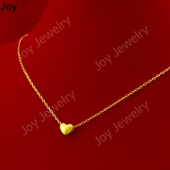 Pure 18K Saudi Gold Pawnable Gintong Kuwintas Para Pawnable Sa Mga Kababaihan-Couple Necklace O Word Chain Female Style Ten Word Necklace Gold Benevolence The Peach Heart for Girls Birthday Jewellery Gifts