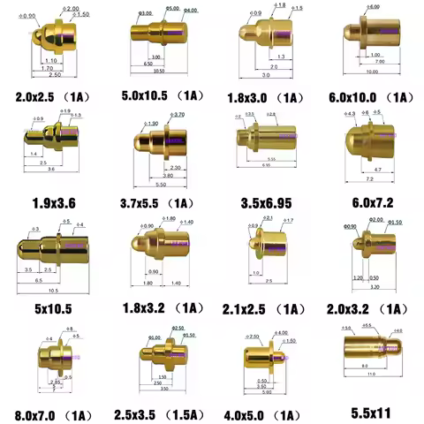 10Pcs High Current Probe Pogopin Contact 2A 1A Pogo Pin Connector Low Voltage 1 Amp 1.5Amp 2Amp POGO