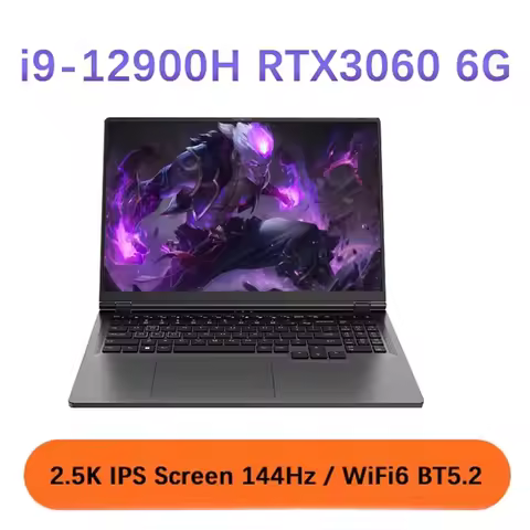New 12th Gaming Laptop 16.1" Intel i9-12900H NVIDIA RTX 3060 6G Windows11 2.5K IPS Screen 144Hz RGB 