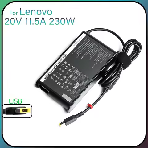 For Lenovo USB PIN AC Laptop Charger Adapter 20V 11.5A 230W for Y740 Y920 Y540 P50 P70 P71 P72 P73 Y