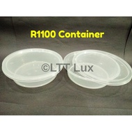 R1100 (750ml) Round Disposable Plastic Food Container (25pcs±) / Bekas Makanan Plastik / 1100