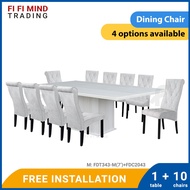 Ogalonne 1+10 Marble Dining Table Set/ Dining Table 6 Seater/ Meja Makan 6 Kerusi/ Set Meja Makan Ma