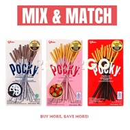(Mix & Match) Glico Pocky Biscuit Snacks Chocolate/Strawberry/Cookies&Cream 47g (expiry 7th Nov 2025