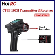 Newest HOTRC CT-8B 10CH 8 Channels Color Screen Metal Handwheel Remote Control 2.4G 8CH F-08A Receiv