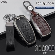 ZOBIG Aluminium alloy Key Fob Cover for Hyundai Car Key Case Shell with Keychain Fit For Hyundai i30